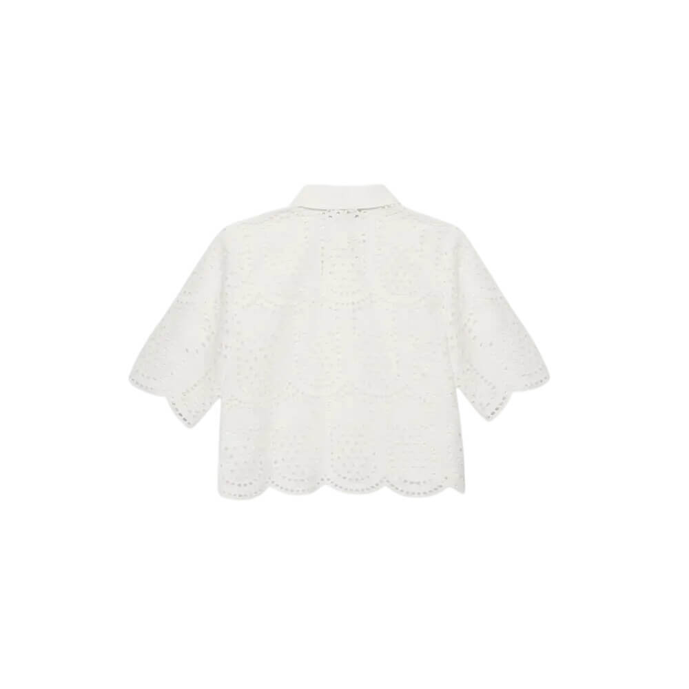 Mint Velvet Cream Cotton Broderie Shirt